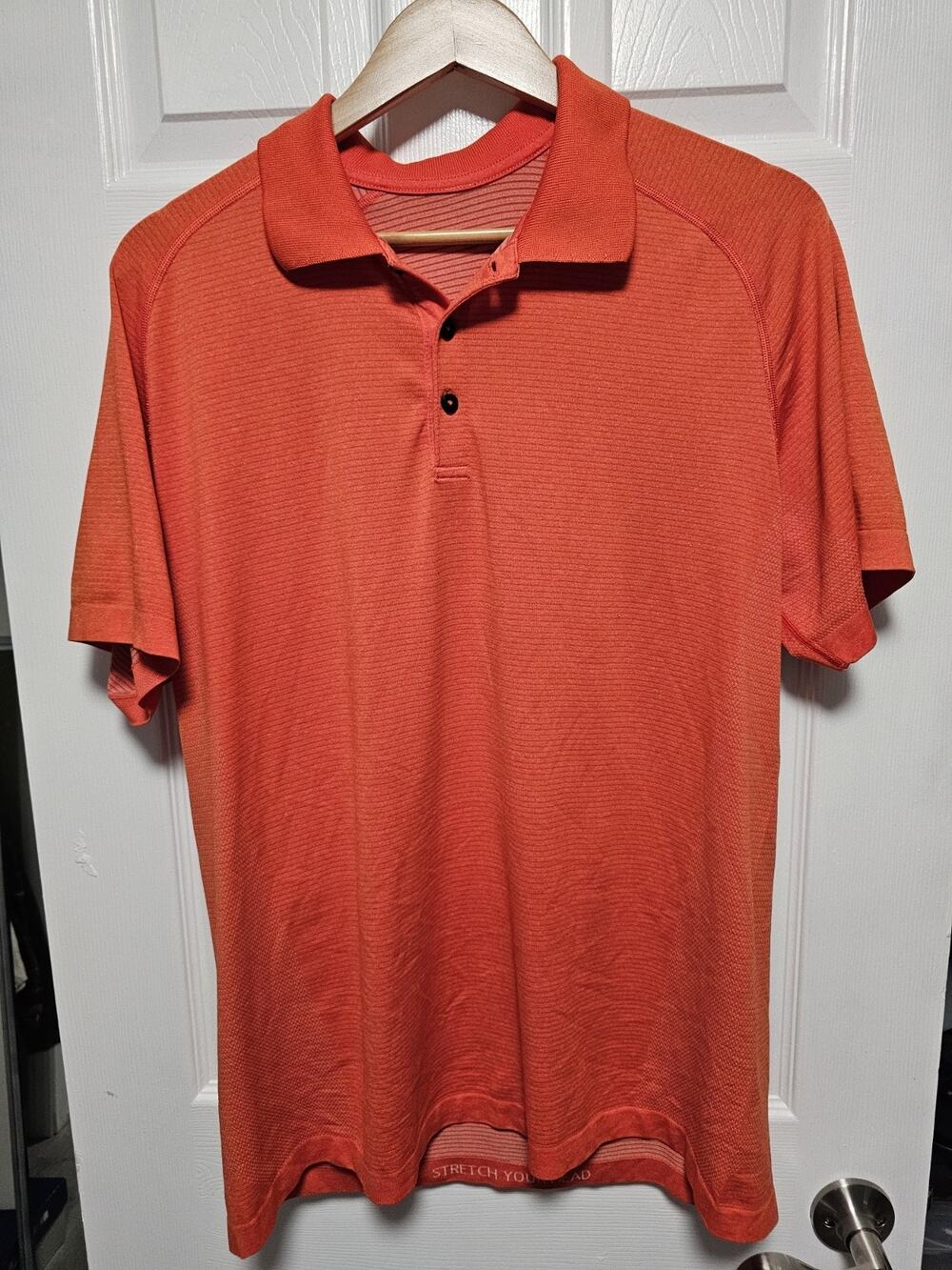 LULULEMON Metal Vent Tech Polo Shirt Short Sleeve Orange Men's X-Large